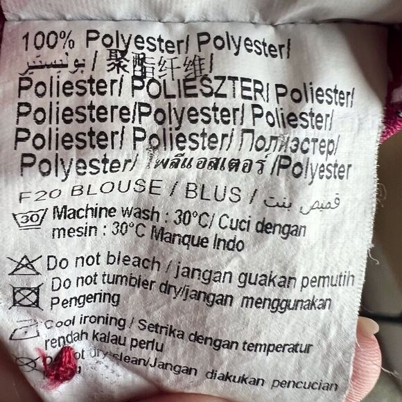 Camaieu Womens Printed‎ Flowy Blouse Pink Size 8 Work Career Wear - Picture 5 of 6